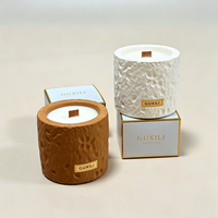 Bougie d'aromathérapie en cire de soja texturée effet béton avec mèche en bois, parfum d'ambiance élégant pour la maison, décoration cadeau de mariage, coffret cadeau personnalisé