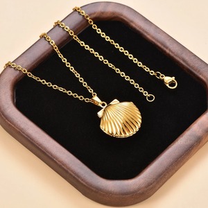 Colgantes de Conchas Marinas de Acero Inoxidable con Caja para Fotos, Cadena con Marco Abrible para Fotos, Collares Conmemorativos Familiares, Accesorios de Joyería DIY - Product Image 5
