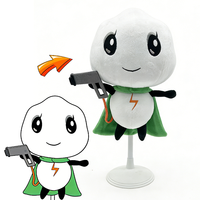 Jouet en peluche personnalisé UYEAH, petit robot mignon en coton, style dessin animé, avec pistolet, poupée en peluche douce, logo personnalisé