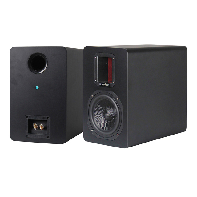 AH265  6.5inch Active Carbon Fiber HiFi Bookshelf Speaker Stereo Wooden Bookshelf Speaker for Home Audio