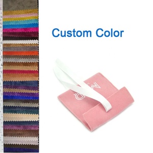 Bolsas de Joyería de Gamuza <span class=keywords><strong>Rosa</strong></span> Pálido, Bolsa de Terciopelo con Logotipo Personalizado Impreso - Product Image 4