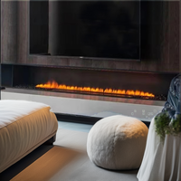 Insert de cheminée électrique à vapeur d'eau 3D de 750 mm avec flamme LED et télécommande pour hôtel, villa, intérieur
