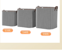 Boîte de rangement pour vêtements en tissu non tissé pliable de grande capacité, rectangulaire, 110L, anti-poussière, lavable, panier à linge / sacs