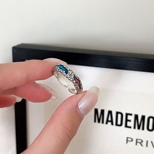 Silver Ruitai Lively Water Antique Glass Wave Hemisphere <b>Ring</b> S925 Vintage Thai Silver Unisex Everyday Wear - Product Image 3