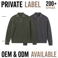 Langärmliger Herren-Polopullover mit Geripptem Strickkragen Stretch-Kragenverschluss Lässig Große Größen Plus Size Oversize Relaxed Fit 6XL 7XL