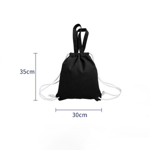 Factory Custom Printed Letter Pattern Mini Cotton Drawstring <b>Bag</b> with Recycled Canvas - Product Image 3