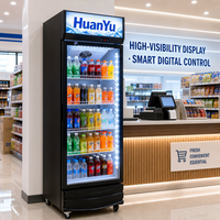 Réfrigérateur ouvert multi-étagères commercial, rideau d'air, refroidisseur de boissons, refroidissement par air, étagères réglables, contrôle LED pour l'affichage en supermarché