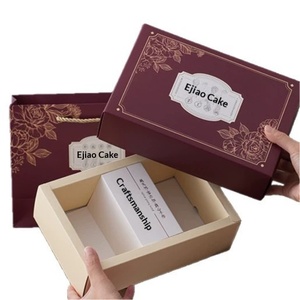 Caja de Regalo de Lujo Personalizada para Pastel E-Jiao con Impresión de Logotipo - Product Image 1