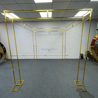 Arche de mariage, tente de chapiteau, 4 poteaux, métal doré, support de fond de photographie DIY, arche carrée pour fête, événement, scène, décoration de mariage