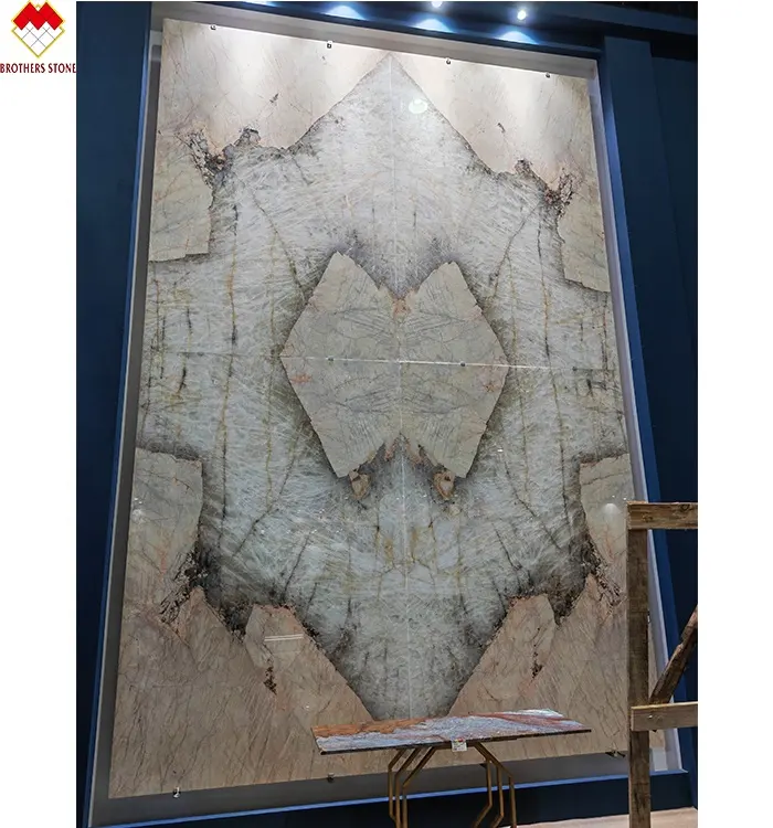 Luxury Pandora Quartzite slabs book match big crystal Patagonia granite price good for project