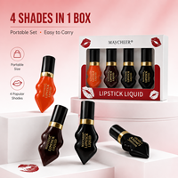En stock – Lot de 4 rouges à lèvres hydratants longue tenue – Prix de gros – Fourniture en vrac – Maquillage des lèvres OEM ODM – Rouge à lèvres liquide