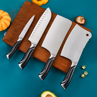 Couteaux forgés à la main par l'usine OEM, ensemble de couteaux de cuisine chinois, hachoir à os, couteau Santoku antiadhésif pour l'inauguration de la maison