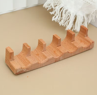 Support de service à tacos rectangulaire en bois, style européen, personnalisable, design écologique, finition polie pour la présentation des plats mexicains