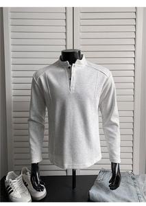 Autunno nuova t-Shirt a maniche lunghe da <span class=keywords><strong>uomo</strong></span> con colletto enry e Design con cuciture in stile <span class=keywords><strong>verticale</strong></span> per maglione con senso della camicia - Product Image 6