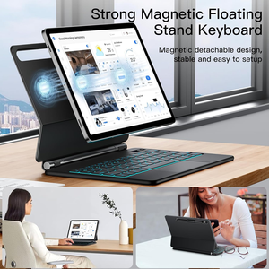 Tastiera magica per Samsung <span class=keywords><strong>Galaxy</strong></span> <span class=keywords><strong>Tab</strong></span> <span class=keywords><strong>S8</strong></span> S9 11 pollici con Touchpad Wireless magnetico staccabile in pelle 7 custodia retroilluminata - Product Image 2