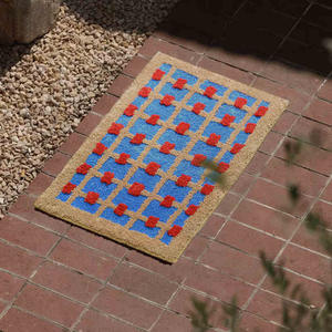 Tapis de bain floqué géométrique simple, motif rectangulaire, 1 pièce, absorbant, séchage rapide, tapis de sol pour la maison, paillasson d'entrée - Product Image 3