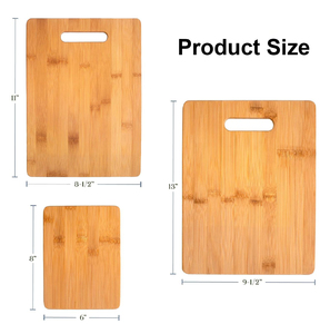 Ensemble de 3 planches à découper en bambou naturel IDEAL BAMBOO Bamboo OEM, 1 cm d'épaisseur, faciles à nettoyer, avec poignées - Product Image 3