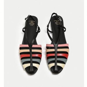 Niche Woven Hollow Color Block Closed Toe <b>Flat</b> Roman <b>Sandals</b> Women Versatile commuter Summer Outdoor Shoes - Product Image 6