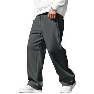 FOXA <b>Mens</b> Baggy Pants Drawstring <b>Stretch</b> Loose Fit Wide Leg Streetwear Pants With Pockets - Product Image 1