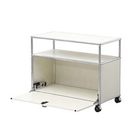 Aparador Modular Moderno de Gran Capacidad, Gabinete de Almacenamiento Móvil de Acero Inoxidable para Sala de Estar