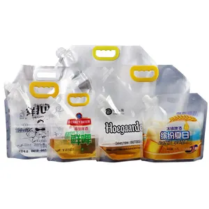 定制液态水牛奶汁油塑料立起包装袋角出水袋