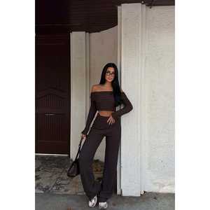 Conjunto de Traje Laveau Marrón para Mujer - Product Image 5