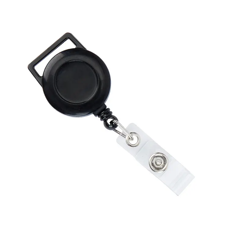 Retractable Pull Chain Reel Card Badge Holder Recoil Belt Metal Key Chain