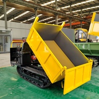 Mini-camion benne sur chenilles Kuangcheng 2 tonnes Vert/Jaune Faible coût d'entretien 880 kg Garantie 1 an