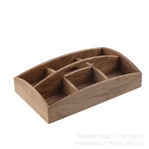 Solid Wood Dried Fruit <b>Tray</b> Nut Box With Compartments Handle Portable Candy Snack <b>Storage</b> For Home Living Room Use - Product Image 5