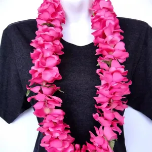 108Cm Klasse Van 2024 Hawaiiaanse Plumeria Bloem Lei Handgemaakte Hula Luau Bloem Lei Voor Festival Verjaardagsfeest Bruiloft ESNK-0035