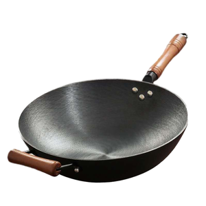 <span class=keywords><strong>Wok</strong></span> Tradicional <span class=keywords><strong>M</strong></span>&B de Hierro Fundido Grueso, 1-3L, 32cm, Sin Recubrimiento, Antiadherente, con Mango de Madera, para Cocina de Gas, Ecológico, Uso Comercial - Product Image 1