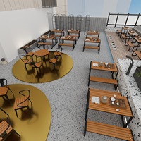 Tables et chaises de jardin en métal anti-corrosion - Design moderne et simple pour cour, jardin, terrasse, parc - Garantie 10 ans