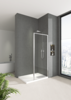 Paroi de douche latérale en verre trempé fixe à cadre ultra-fin