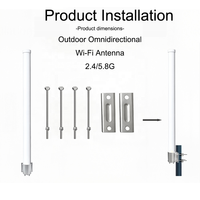 Antenne GPS omnidirectionnelle en fibre de verre ZKT 1150*75MM étanche pour extérieur 2.4GHz~5GHz 10dBi, connecteur N mâle, polarisation verticale, modèle 50, 4G Full