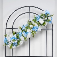 Trois pièces bleu blanc artificiel décoration de mariage Arrangement de fleurs sol suspendu ornement accessoire décor de mariage