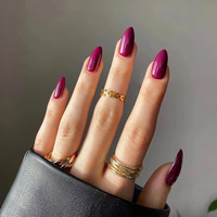 Lujo Color puro ataúd bailarina prensa en las uñas 24 piezas venta al por mayor estilo francés uñas postizas logotipo personalizado etiqueta privada