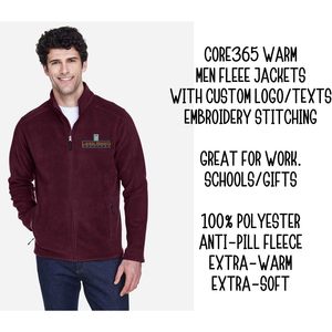 Core365 Chaqueta polar con cremallera completa para hombre Logotipo bordado personalizado Textos CUSTOM Journey 88190 - Product Image 4