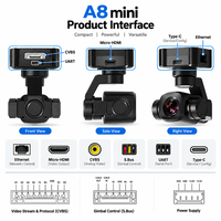 Caméra stabilisée SIYI A8 Mini 4K, 8MP, zoom numérique 6X, stabilisation 3 axes pour drone FPV UAV, UGV, USV, avion RC, noir