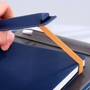 Custom PU Leather <b>A5</b> Notebook with Pen Holder Business Office School Gift Thread Sewing Promotion Notebook with Elastic Strap - Product Image 4