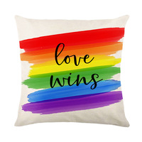Housse de coussin ChamXue imprimée cœur coloré style nordique en polyester pour canapé, salon, chambre à coucher