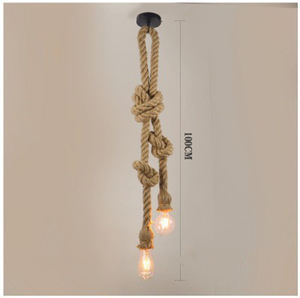 Ayarlanabilir yükseklik uzunluğu sarkıt aydınlatma çift kafa kenevir halat örgülü kordon tek tek E27/E26 kafa kenevir kordon lamba tutucu vida - Product Image 3
