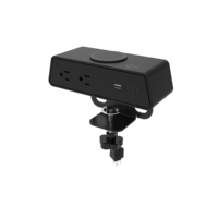 Multiprise de bureau sans fil OMNI Premium moderne avec 2 prises CA et 1 port USB-C, norme américaine pour le bureau