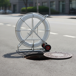 Glasvezel elektrische kabelgootroede 12mm diameter 300m PP gecoate trekdraad voor elektriciënstools - Product Image 1