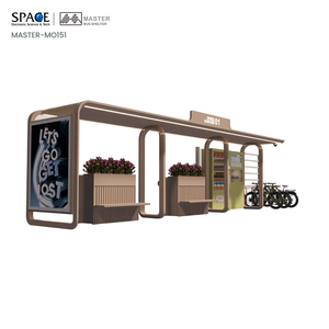 Refugio de autobús de ciudad inteligente con máquina expendedora y área de estacionamiento de bicicletas - Product Image 4