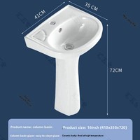 Vente en gros usine : Lavabo sur pied au design moderne, équipement sanitaire de salle de bain, lavabo en céramique à poser sur comptoir