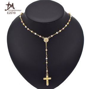 <span class=keywords><strong>Collana</strong></span> <span class=keywords><strong>Rosario</strong></span> Z019 <span class=keywords><strong>in</strong></span> <span class=keywords><strong>Oro</strong></span> con Zirconi <span class=keywords><strong>in</strong></span> Tre Colori, Gioielli Religiosi all'Ingrosso - Product Image 5