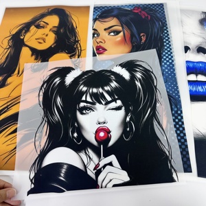 Wholesale Custom Design Retro Trendy Girl <strong>Transfer</strong> <strong>Printing</strong> Vinyl Iron T-Shirts <strong>Heat</strong> <strong>Transfer</strong> DTF Ready Waterproof Washable - Product Image 3