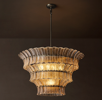 Nouveau Lustre Moderne de Luxe, Luminaire Suspendu pour Salon, Restaurant, Salle à Manger Intérieure, Luminaire Suspendu en Verre à Plusieurs Niveaux