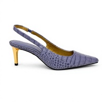 Escarpins Slingback à Talon Haut et Bout Pointu en Cuir Gaufré Crocodile Lavande pour Femme – Chaussures de Soirée de Luxe 2026
