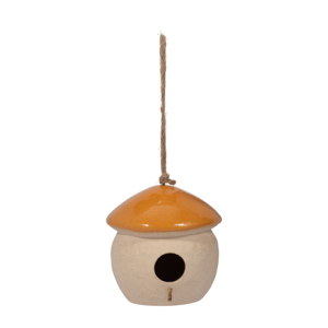 Comedero para pájaros colgante, redondo, de cerámica, decoración de jardín para exteriores, para ventanas y patios. - Product Image 1